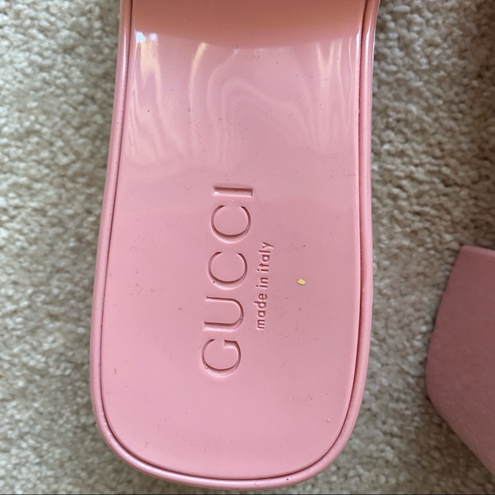 Gucci Pink Logo Slide heel Sandals - Picture 4 of 4